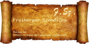 Freiberger Szonóra névjegykártya